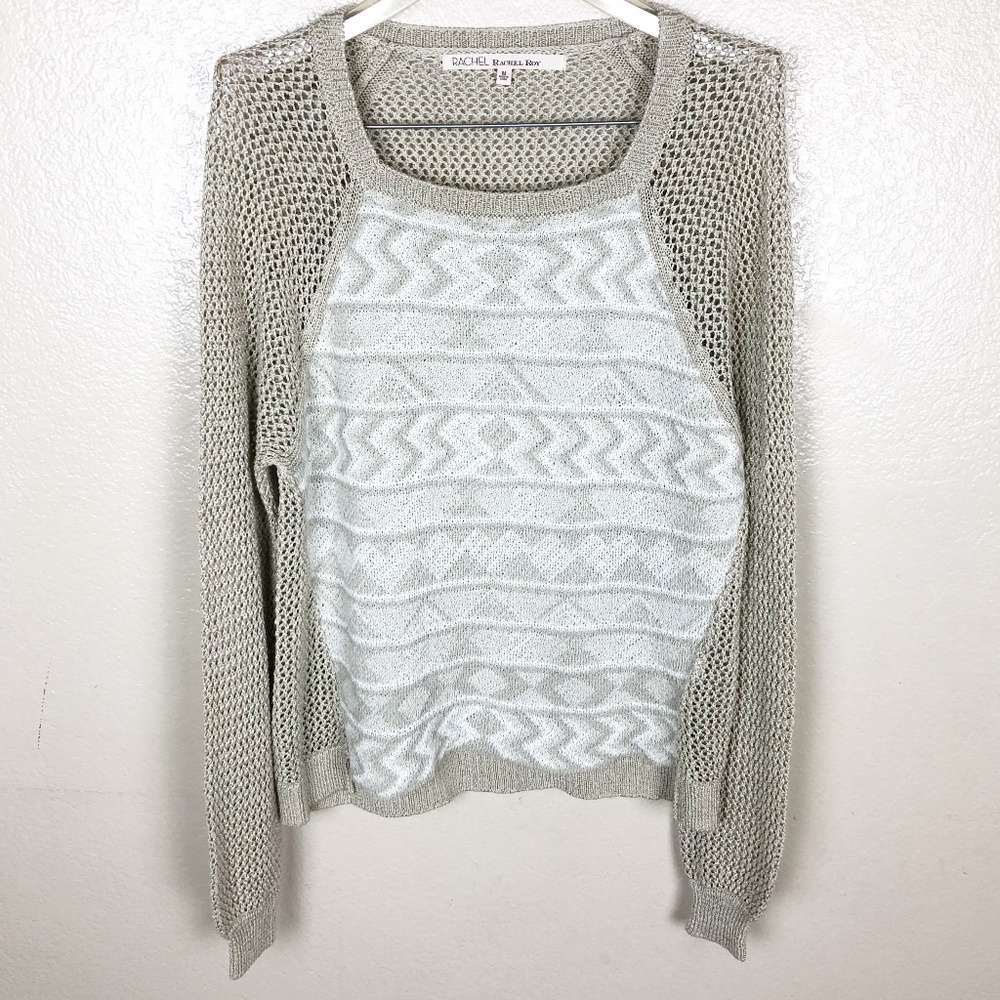 Rachel Roy Crochet Sweater Size M